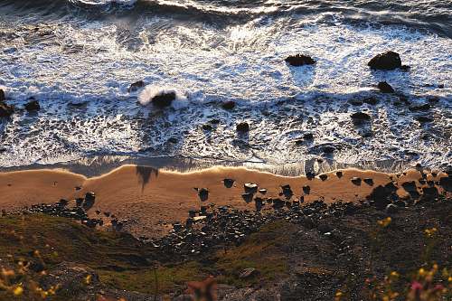 beach bird's-eye view photography of seashore golden gate overlook